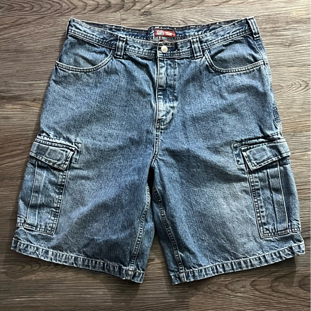 Faded Glory Blue Denim Cargo Shorts for Men